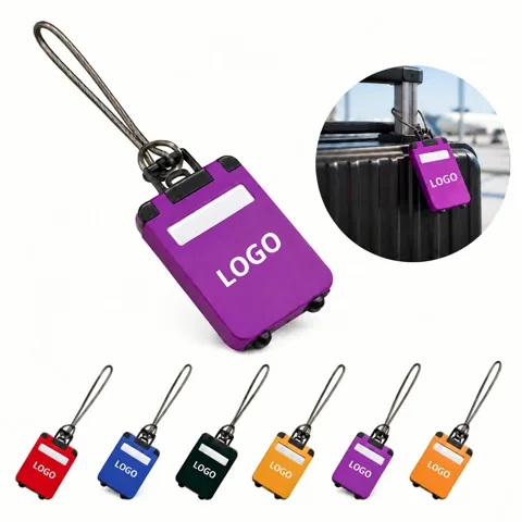 Suitcase-Shaped ABS Luggage Tag with Clear ID Window