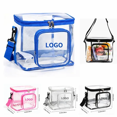Transparent PVC Zipper Lunch Tote for Meals