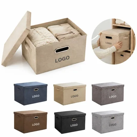 Foldable Non-Woven Fabric Organizer Box for Home Storage