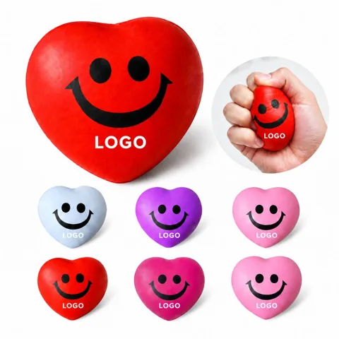 Heart-Shaped Smile Squeeze Ball for Stress Relief