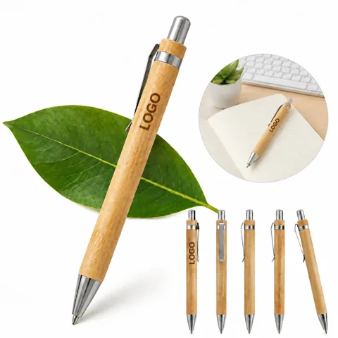 Refillable Bamboo Ballpoint Pen for Eco-Friendly Writing