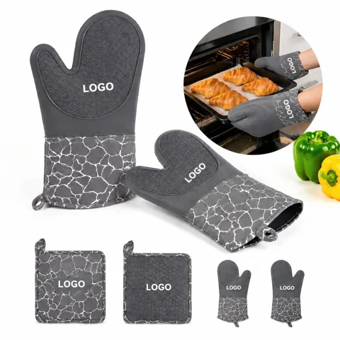 Heat-Resistant Silicone Kitchen Mitts and Pot Holders
