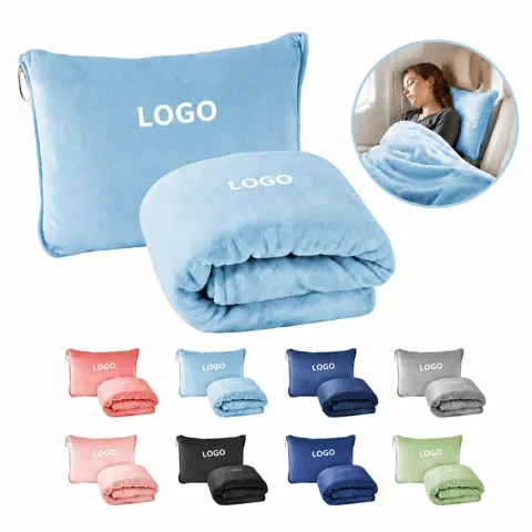 Compact Foldable Travel Blanket for Airplane and Outdoor Use