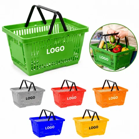 Durable Plastic Carry Basket with Handles