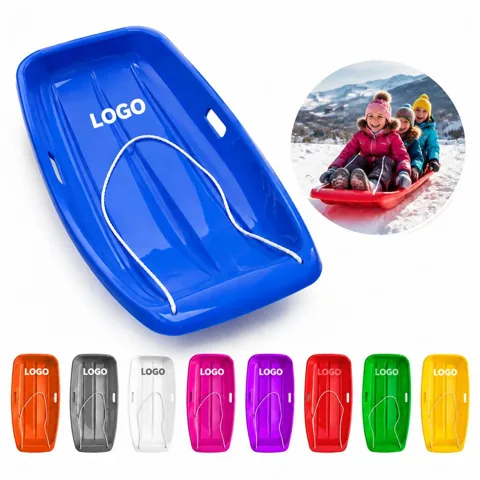 Kids Flexible Snow Sled with Pull Rope for Ages 3