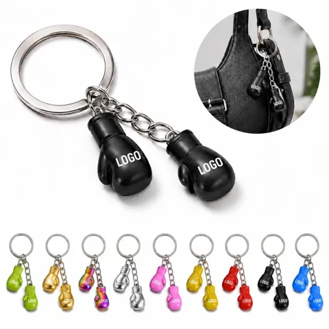 Sporty Metal Boxing Glove Keychain Compact Accessory