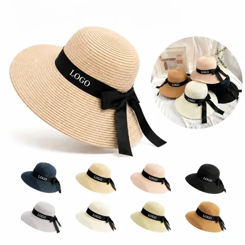 Foldable Woven Papyrus Sun Hat for Beach