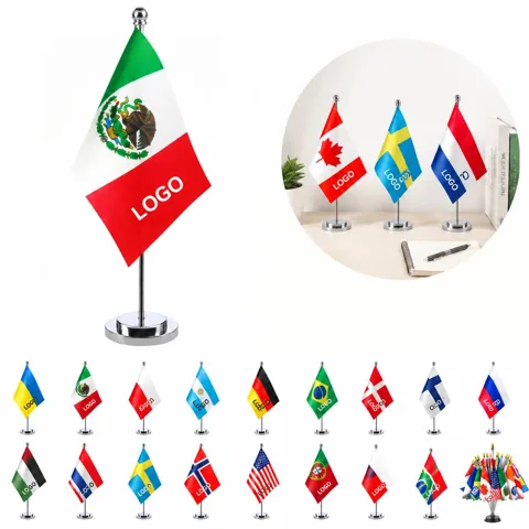 Compact Tabletop Display Stand for Mini International Flags
