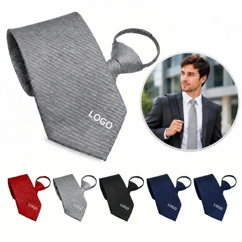 Men's Solid Color Polyester Necktie for Formal Wear