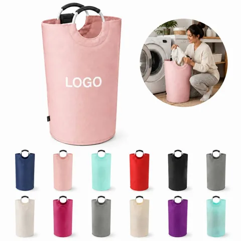 Collapsible Bamboo Laundry Hamper Space-Saving