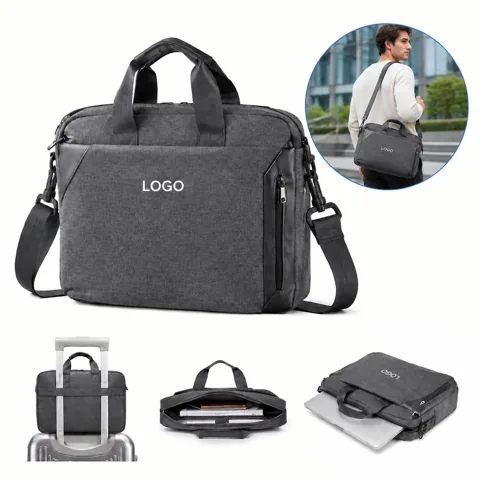 Water-Resistant Polycanvas Laptop Tote for 15.6 Inch Devices