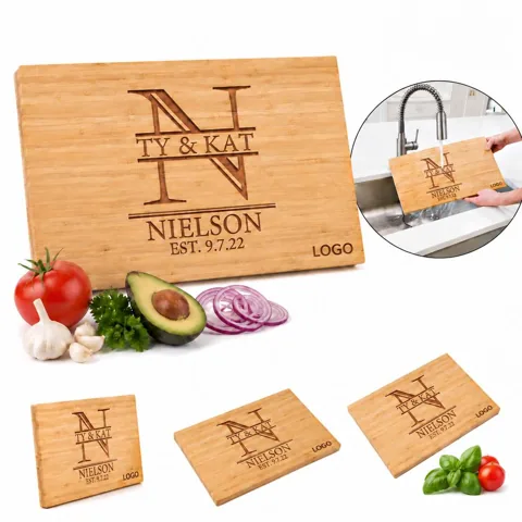 Wooden Kitchen Cutting Board with Natural Grain Finish