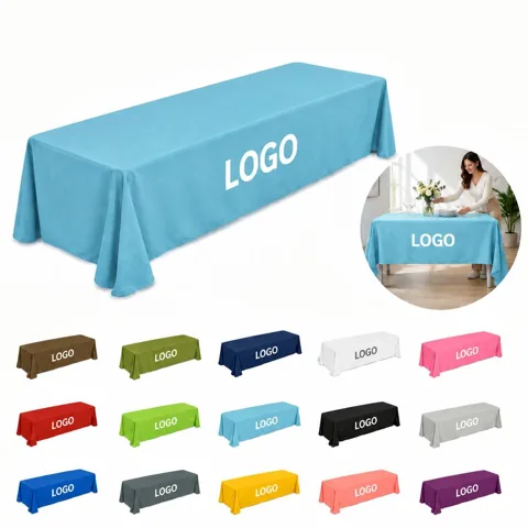 Water-Resistant Polyester Table Cover for Indoor Outdoor Use