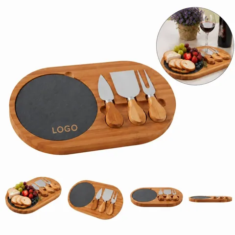 Natural Slate Cheese Serving Board Set with Tools