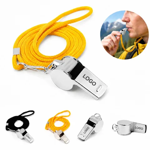 Durable Metal Coach Whistle with Adjustable Lanyard