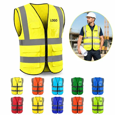 High-Visibility Reflective Safety Vest with Breathable Mesh