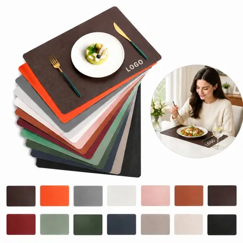 Double-Sided Leather Placemat for Dining Table