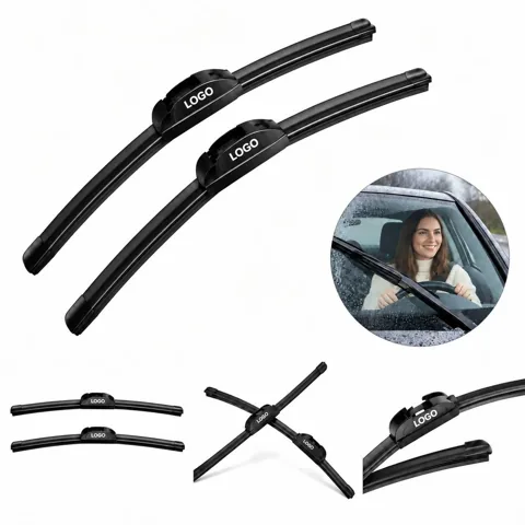 Universal Rubber Windshield Wiper Blades Set