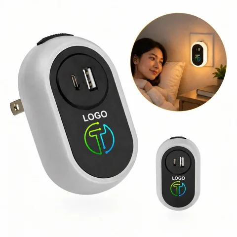 Compact LED Night Light with USB-C Plug