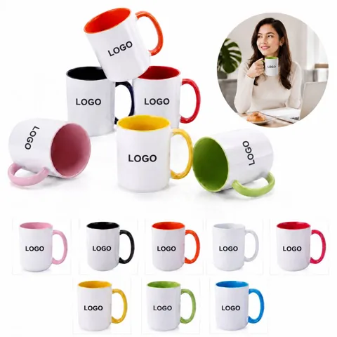 Heat-Resistant Ceramic Mug with Marbled Color Finish