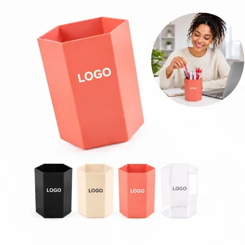 Hexagonal Plastic Desk Organizer for Pens and Pencils