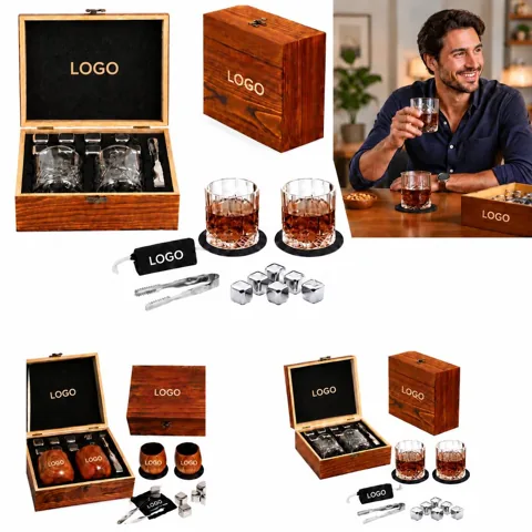 Clear Glass Drinkware Gift Set with Tumblers and Stemmed