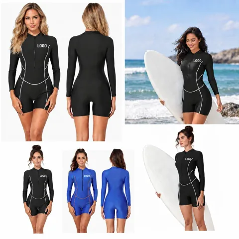 Long-Sleeve Stretch Surf Swimsuit for Water Sports