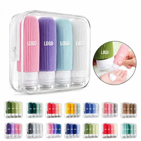 Refillable Silicone Toiletry Bottles with Leak-Proof Caps