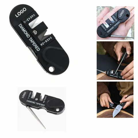 Portable 4-in-1 Manual Knife Sharpener with 2-Stage System