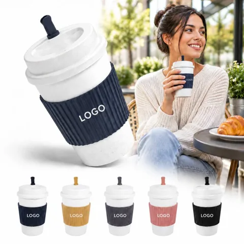 Eco-Friendly Wheat Fiber Travel Coffee Mug