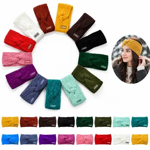 Wool Blend Knit Ear Warmer Headband for Men and Women