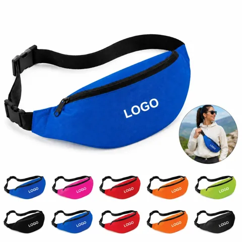 Compact Nylon Waist Pack with Adjustable Strap and Zippered