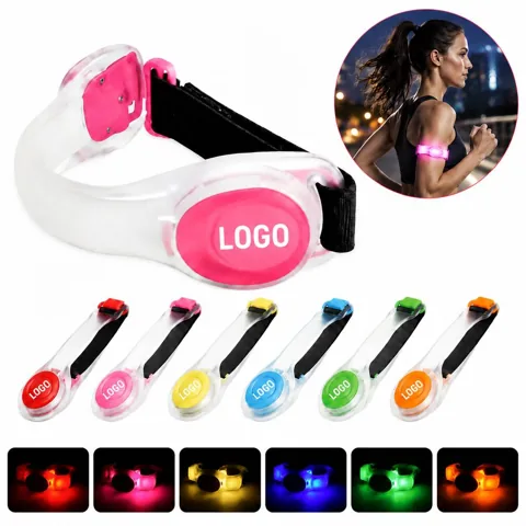 Adjustable Waterproof Silicone LED Glow Armband for Night