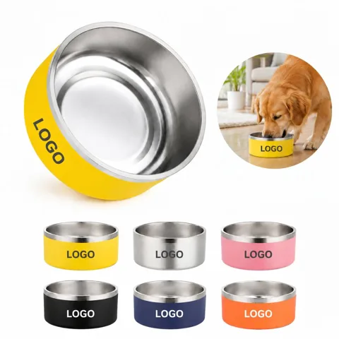 Anti-Slip Double-Layer Steel Pet Feeding Bowl