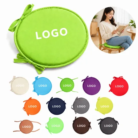Soft Round Seat Cushion with Thick Fabric and Non-Slip Base