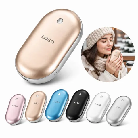 Portable USB Rechargeable Hand Warmer with Pebble Shape