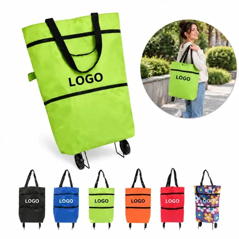 Collapsible Wheeled Shopping Trolley for Groceries
