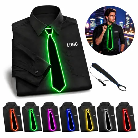 Glowing LED Necktie with Adjustable Strap