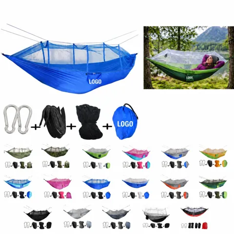 Breathable Camping Hammock with Mosquito Net and Rainfly