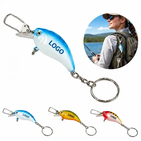 Fishing Lure Keychain with Secure Clasp