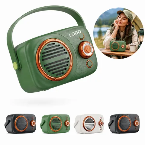 Compact Vintage Bluetooth Speaker with Rechargeable Battery