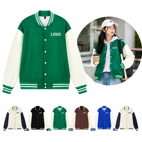 Relaxed Fit Cotton Baseball Jacket for Casual Layering