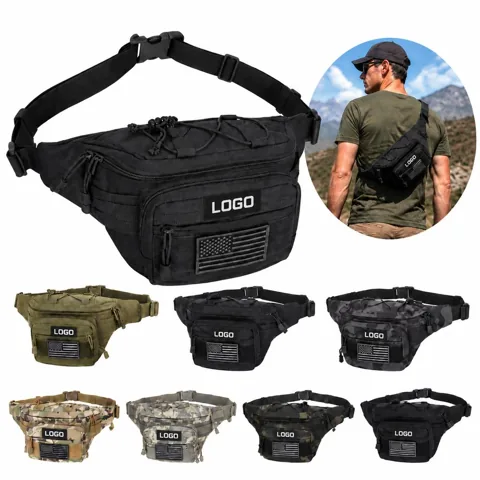 Tactical Nylon Waist Pack with Multi Zippered Pockets