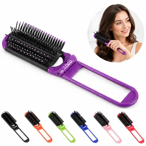 Portable Mirror Brush Duo for Makeup On-the-Go