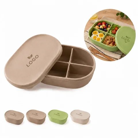Collapsible Silicone Bento Lunch Box with Compartments