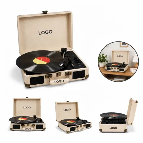 Retro Wi-Fi Vinyl Record Player with Preamp