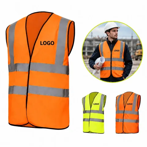 Fluorescent Reflective Knit Safety Vest for Work