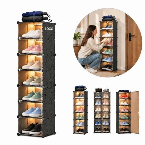 Clear Stackable Shoe Storage Box with Foldable Design