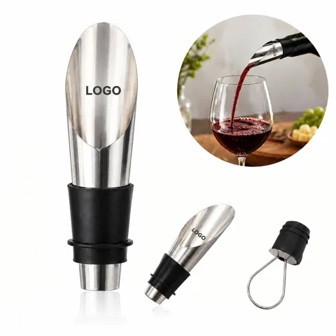 Stainless Steel Wine Opener Set with Corkscrew and Pourer