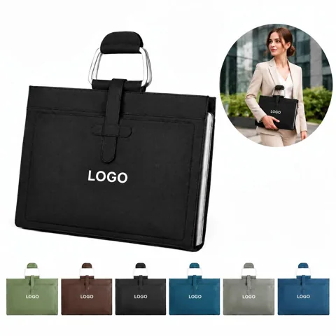 Leather Document Organizer Case for A4 Files